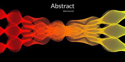 sfondo astratto moderno con linee ondulate in gradazioni rosse e gialle vettore