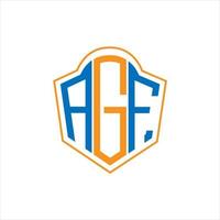 agf astratto monogramma scudo logo design su bianca sfondo. agf creativo iniziali lettera logo. vettore