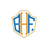 bhf astratto monogramma scudo logo design su bianca sfondo. bhf creativo iniziali lettera logo. vettore