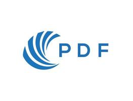 PDF lettera logo design su bianca sfondo. PDF creativo cerchio lettera logo concetto. PDF lettera design. vettore