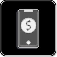 icona mobile bancario. relazionato per senza contatto simbolo. lucido stile. semplice design modificabile. semplice illustrazione vettore