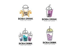 boba bevanda logo disegno, moderno gelatina bevanda bolla vettore, boba bevanda marca bicchiere illustrazione. design adatto per caffè, bevanda Marche vettore