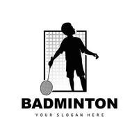 badminton logo, sport ramo disegno, vettore astratto badminton Giocatori silhouette collezione