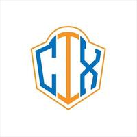 cix astratto monogramma scudo logo design su bianca sfondo. cix creativo iniziali lettera logo. vettore