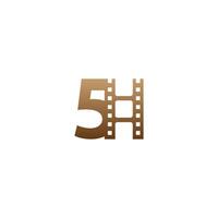 numero 5 con film striscia icona logo design modello vettore