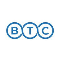 btc lettera logo design su sfondo bianco. btc creative iniziali lettera logo concept. disegno della lettera btc. vettore