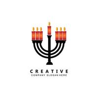 semplice hanukkah candela vettore logo