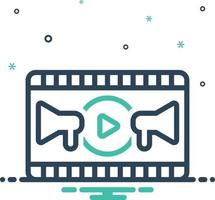 icona mix per il marketing video vettore