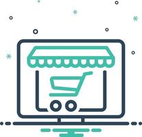 icona mix per lo shopping online vettore