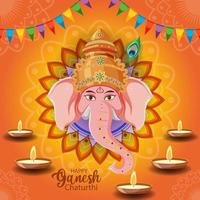 poster di felice ganesh chaturthi vettore