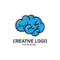 umano intelligenza cervello logo vettore design