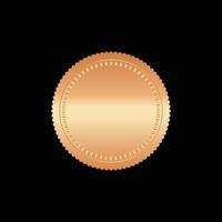 il giro d'oro distintivo isolato su un' nero sfondo, foca francobollo oro lusso elegante bandiera con, vettore illustrazione certificato oro Foglio foca o medaglia isolato.