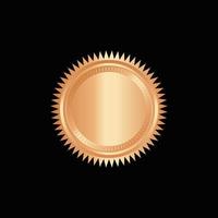 il giro d'oro distintivo isolato su un' nero sfondo, foca francobollo oro lusso elegante bandiera con, vettore illustrazione certificato oro Foglio foca o medaglia isolato.