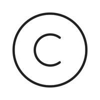 icona della linea di copyright vettore