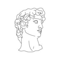 estetico greco scultura linea arte. Grecia uomo. boemo antico classico statue vettore