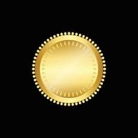 illustrazione vettoriale certificato sigillo di lamina d'oro o medaglia isolata