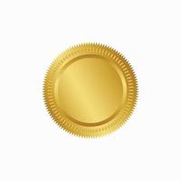 il giro d'oro distintivo isolato su un' nero sfondo, foca francobollo oro lusso elegante bandiera con, vettore illustrazione certificato oro Foglio foca o medaglia isolato.