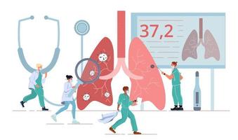 polmone Salute malattia diagnosi malattia trattamento vettore