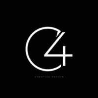 c4 minimo elegante logo design vettore