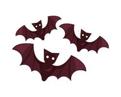 icona isolata di pipistrelli di halloween volante vettore