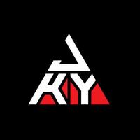 design del logo della lettera triangolo jky con forma triangolare. monogramma di design del logo del triangolo jky. modello di logo vettoriale triangolo jky con colore rosso. logo triangolare jky logo semplice, elegante e lussuoso.