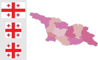 Georgia carta geografica e bandiera piatto icona simbolo vettore illustrazione