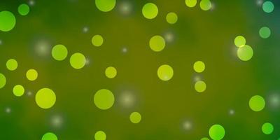 modello vettoriale verde chiaro con cerchi, stelle.
