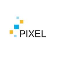 pixel logo, tecnologia simbolo vettore