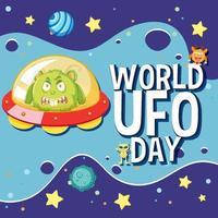 design del poster della giornata mondiale degli ufo vettore