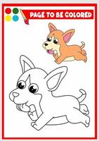 colorazione libro per bambini. corgi vettore