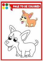 colorazione libro per bambini. corgi vettore