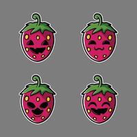 vettore illustrazione di il male fragola emoji