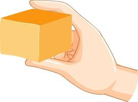 mano Tenere formaggio isolato vettore