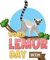 poster per la giornata mondiale dei lemuri vettore