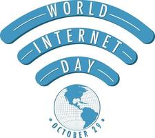 design della bandiera della giornata mondiale di Internet vettore
