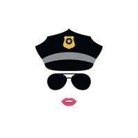 avatar di donna della polizia. icona della polizia. illustrazione vettoriale. vettore