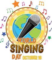 striscione della giornata mondiale del canto vettore