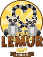 poster per la giornata mondiale dei lemuri vettore