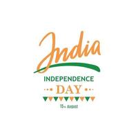 biglietto di auguri per celebrare il giorno dell'indipendenza dell'india. 15 agosto. vettore