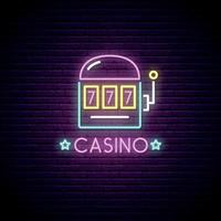 insegna al neon del casinò vettore