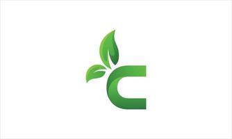 verde foglia con c logo design. iniziale c lettera logo icona design vettore professionista vettore.