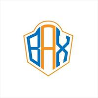 bax astratto monogramma scudo logo design su bianca sfondo. bax creativo iniziali lettera logo. vettore