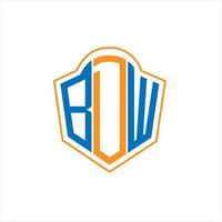bdw astratto monogramma scudo logo design su bianca sfondo. bdw creativo iniziali lettera logo. vettore