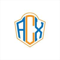 acx astratto monogramma scudo logo design su bianca sfondo. acx creativo iniziali lettera logo. vettore