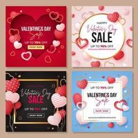 San Valentino giorno vendita sociale media modello vettore