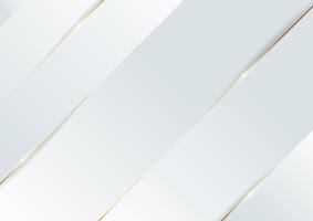 modello astratto bianco geometrico diagonale sfondo con linea dorata. stile di lusso. vettore