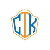 cik astratto monogramma scudo logo design su bianca sfondo. cik creativo iniziali lettera logo. vettore