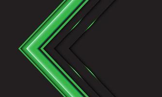astratto freccia verde direzione su grigio con uno spazio vuoto design moderno sfondo futuristico illustrazione vettoriale. vettore