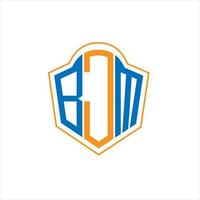 bjm astratto monogramma scudo logo design su bianca sfondo. bjm creativo iniziali lettera logo. vettore