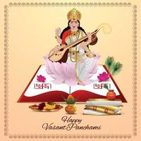 felice vasant panchami vettore